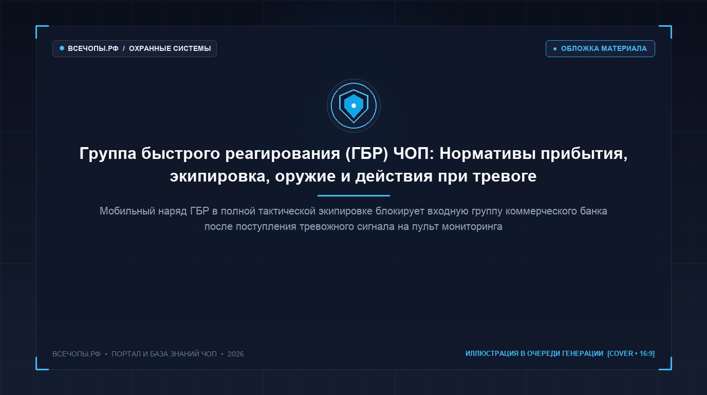 Группа быстрого реагирования (ГБР) ЧОП: Нормативы прибытия, экипировка, оружие и действия при тревоге