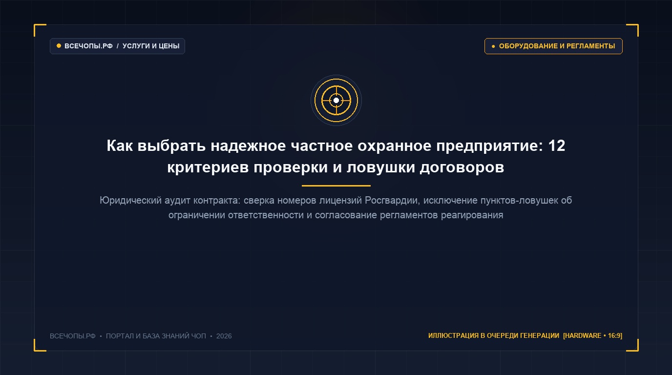 Официальная лицензия Росгвардии, договор охраны и печати на рабочем столе