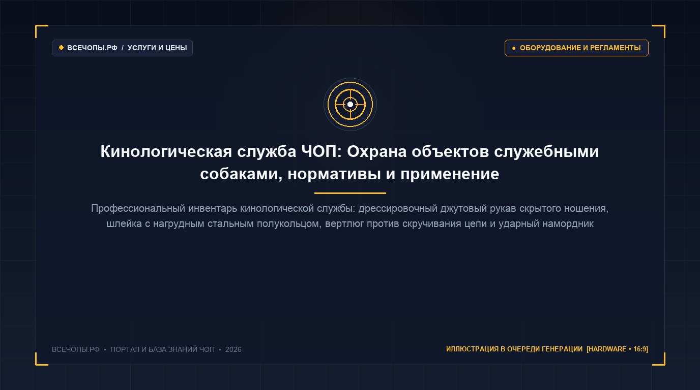 Профессиональное кинологическое снаряжение ЧОП