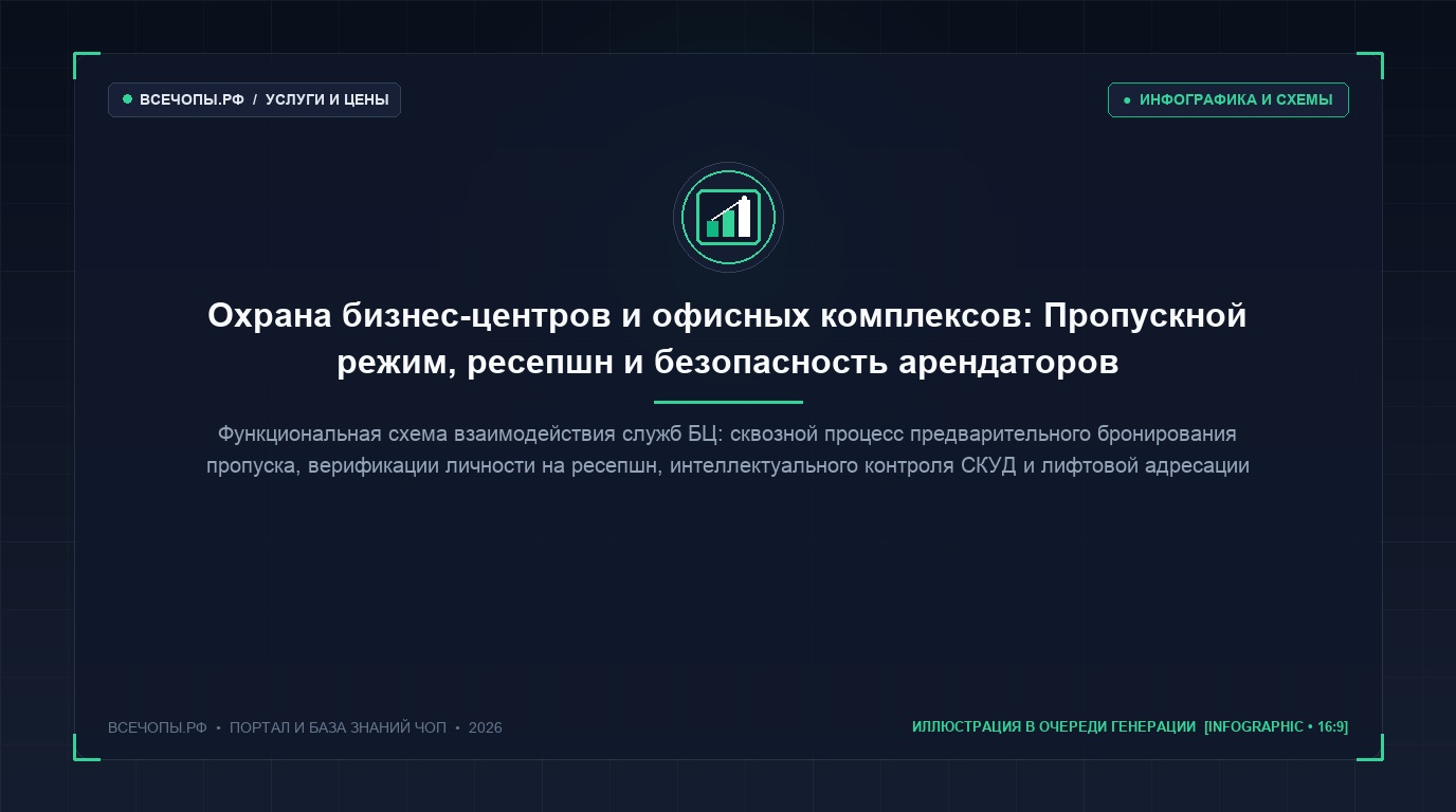 Схема архитектуры доступа и взаимодействия служб в бизнес-центре