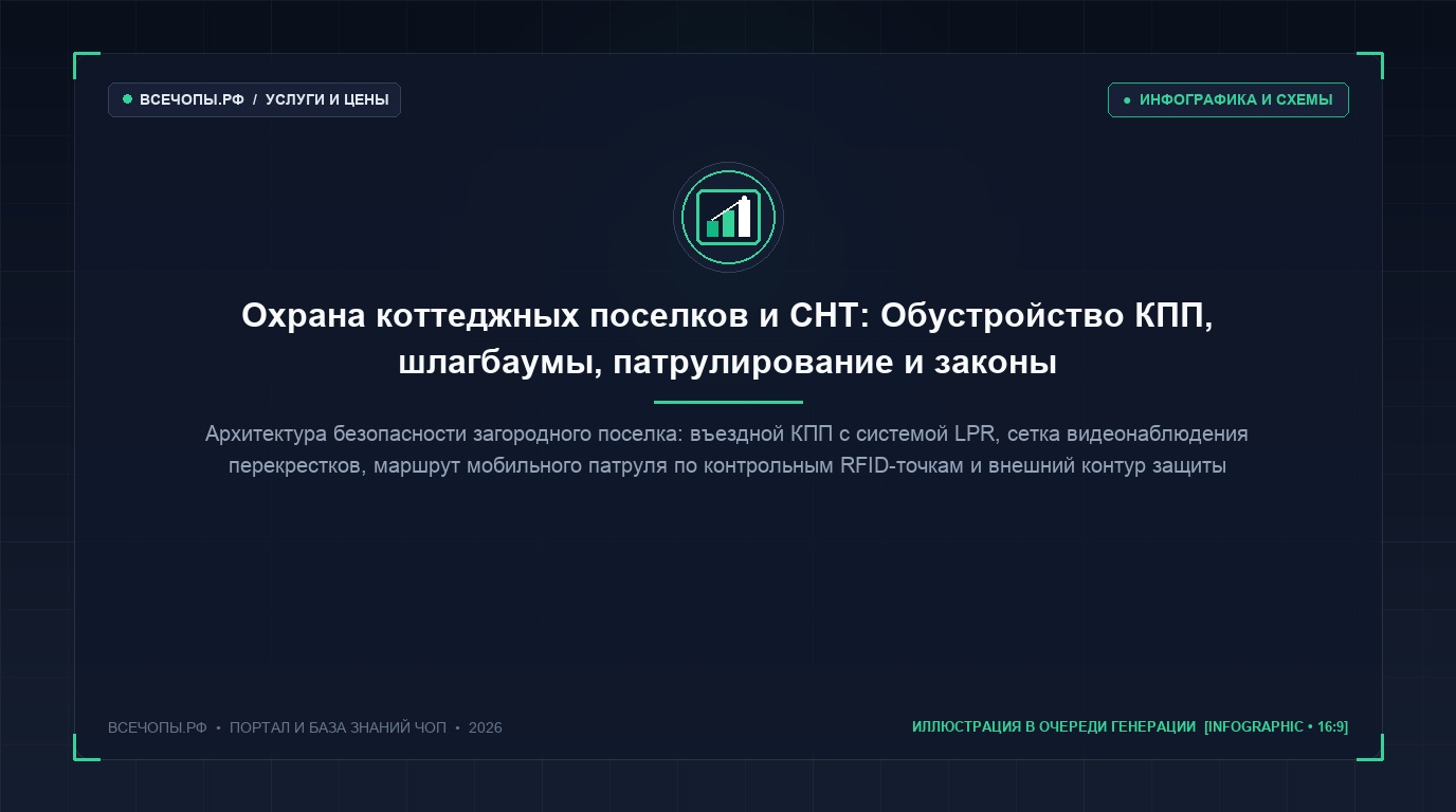 Схема комплексной системы безопасности и инфраструктуры коттеджного поселка