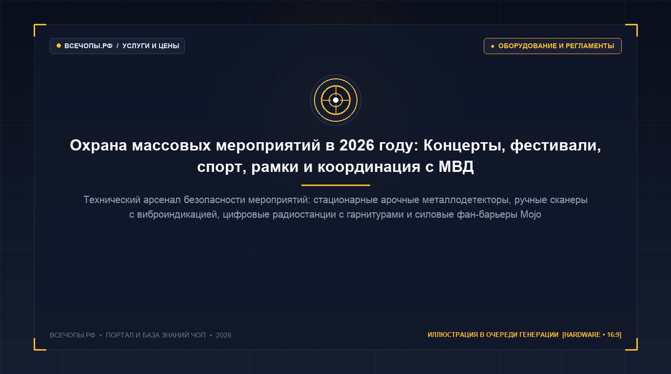 Оборудование для досмотра и безопасности на массовых мероприятиях