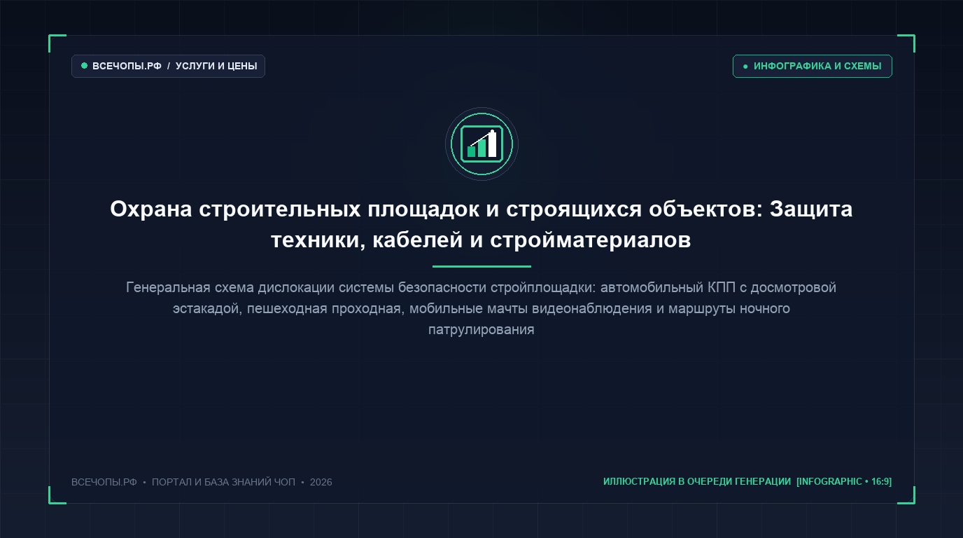 Схема организации безопасности строительной площадки КПП эстакада мачты видеонаблюдения