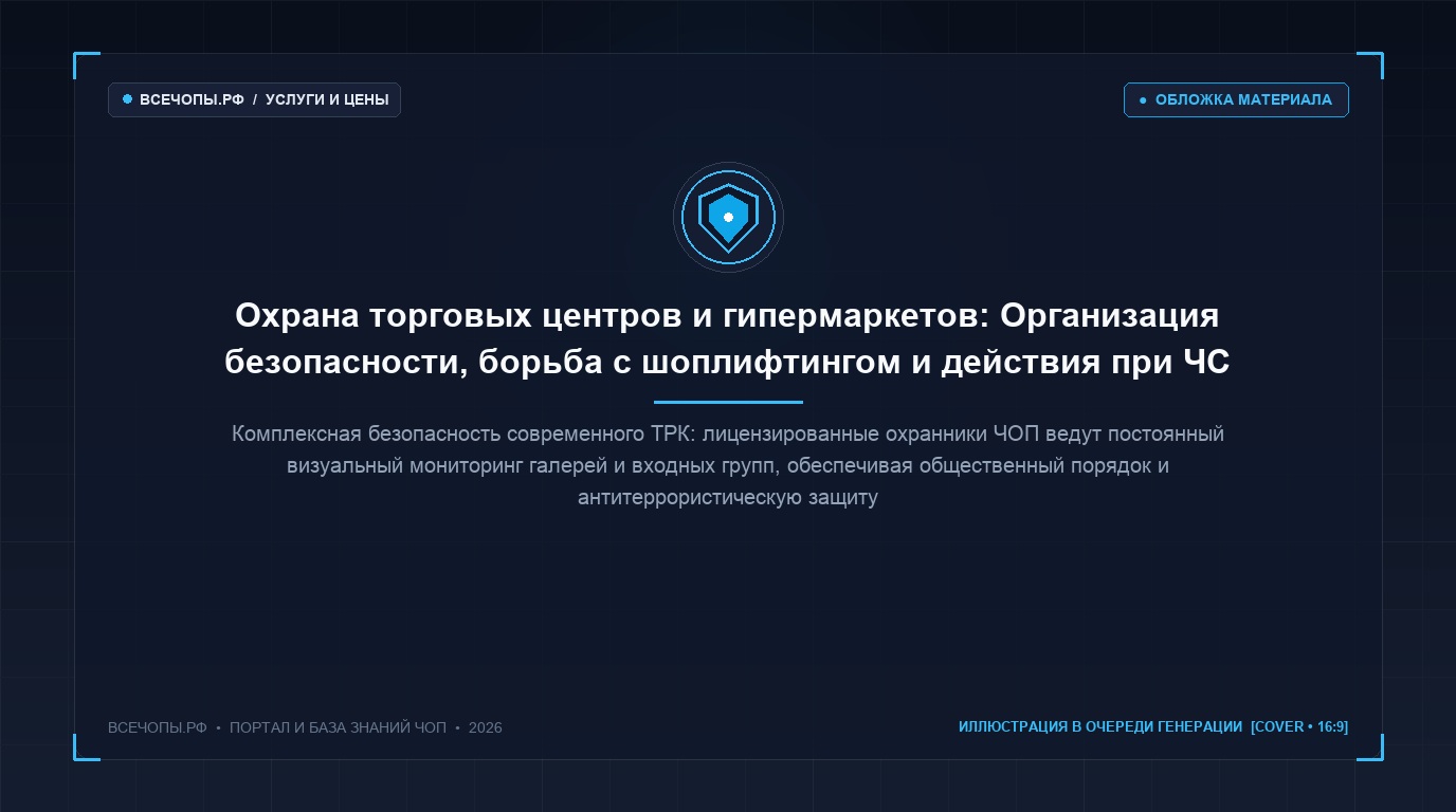 Охрана торговых центров и гипермаркетов: Организация безопасности, борьба с шоплифтингом и действия при ЧС