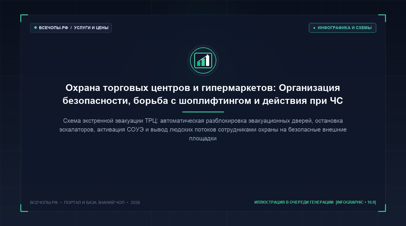Схема эвакуации людей и алгоритм действий службы безопасности ТРЦ при пожаре и ЧС