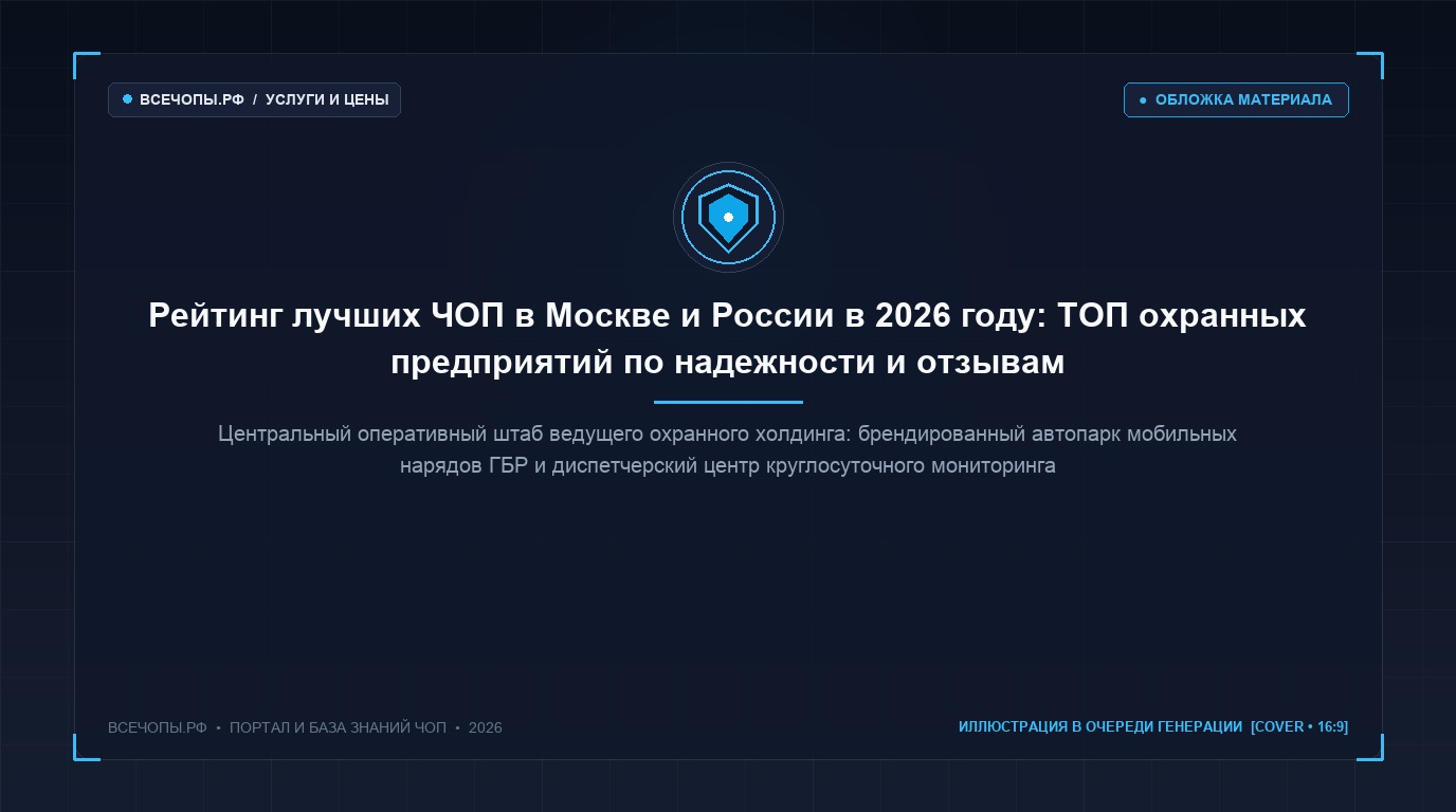 Рейтинг лучших ЧОП в Москве и России в 2026 году: ТОП охранных предприятий по надежности и отзывам