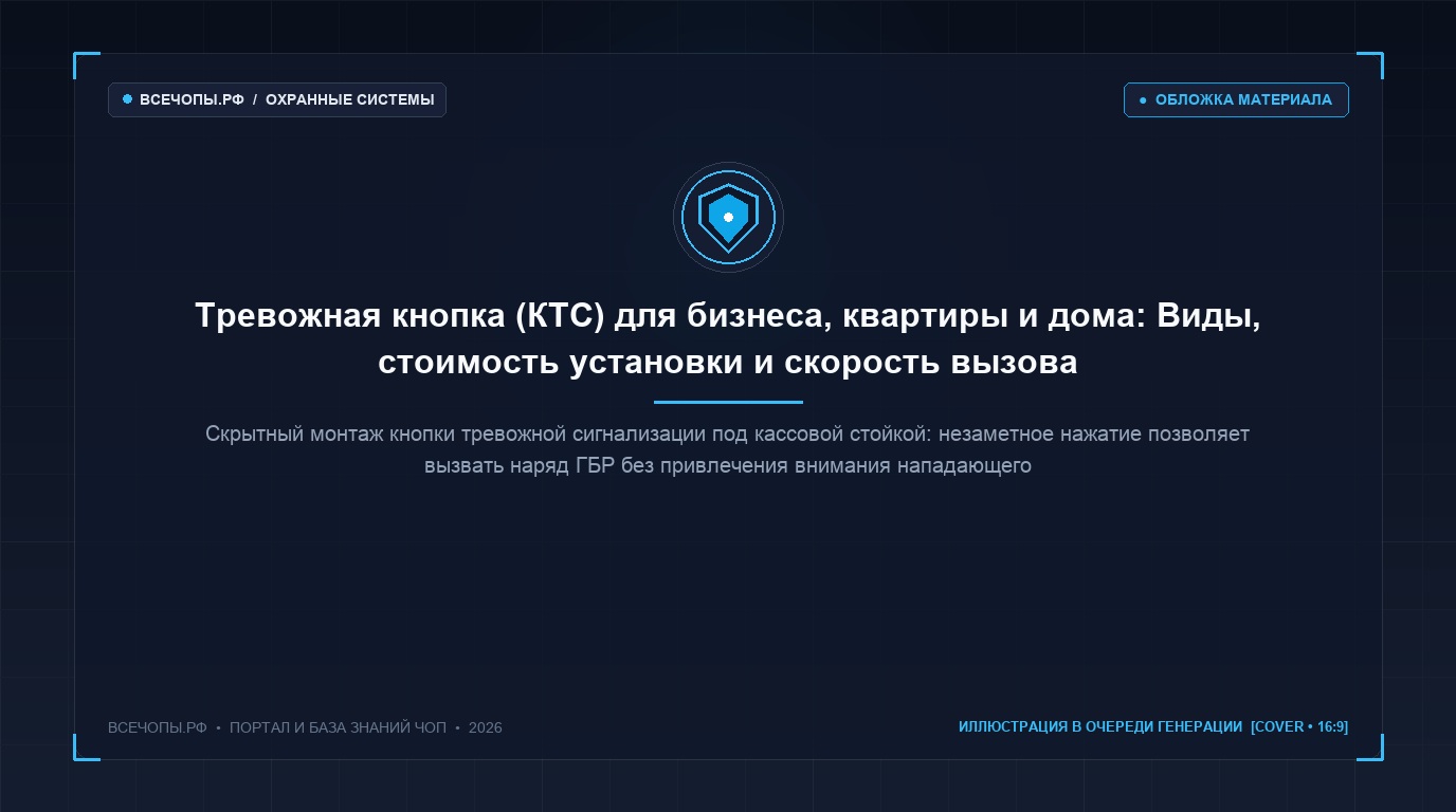 Тревожная кнопка (КТС) для бизнеса, квартиры и дома: Виды, стоимость установки и скорость вызова